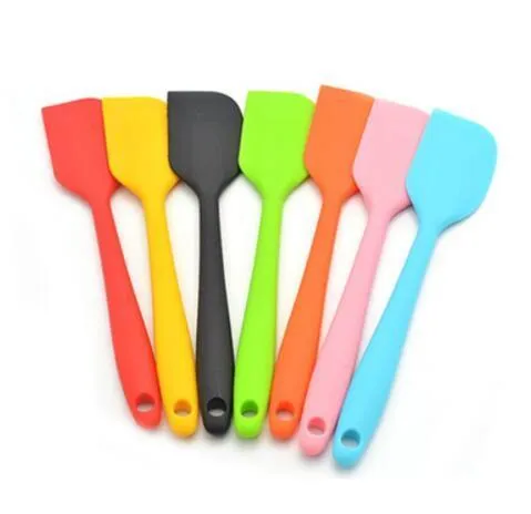 Kitchen Silicone Cream Butter Cake Spatula Mixing Batter Scraper Brush Butter Mixer Cake Brushes Baking Tool DHB309