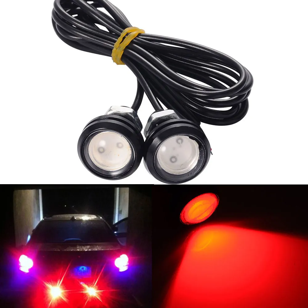 100 Pz Eagle Eye LED Luce rossa Ultra sottile Luci di marcia diurna DRL Luci posteriori Lampadine 12 V Fendinebbia Luce di backup Indicatore Accessori auto