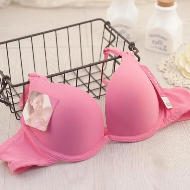 Telusu Fashion Push Up Underwire Bra Bralettes For Women Sexy Underwear  Cute Girl Small Breast Gathered Adjust Bras (Color : Pink, Size : 70/32A)