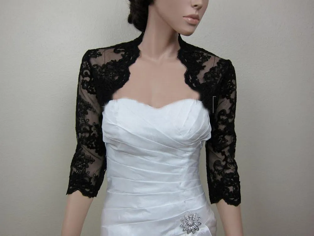 knee length dresses for ladies Formal Bolero Long Sleeve Lace Jacket main image 0