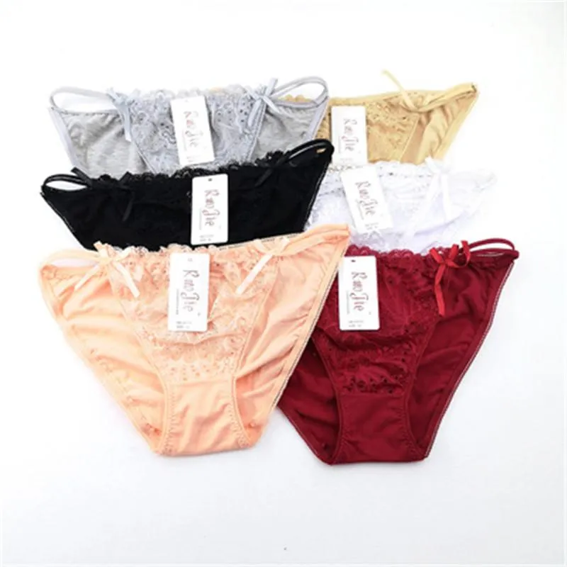 Erotische Dessous für Damen, Spitzen-Tanga, modischer Trend, atmungsaktiv, niedrige Taille, Spitzenhöschen, sexy, mit Schleife, bequem, lässig, weibliche Slips, Unterwäsche