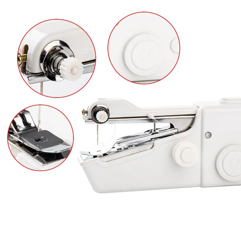 -Säljning Portable Mini Manual Sewing Machine Multifunktionell snabb och bekväm nål och tråd Syningsladdlösa kläder FA279A