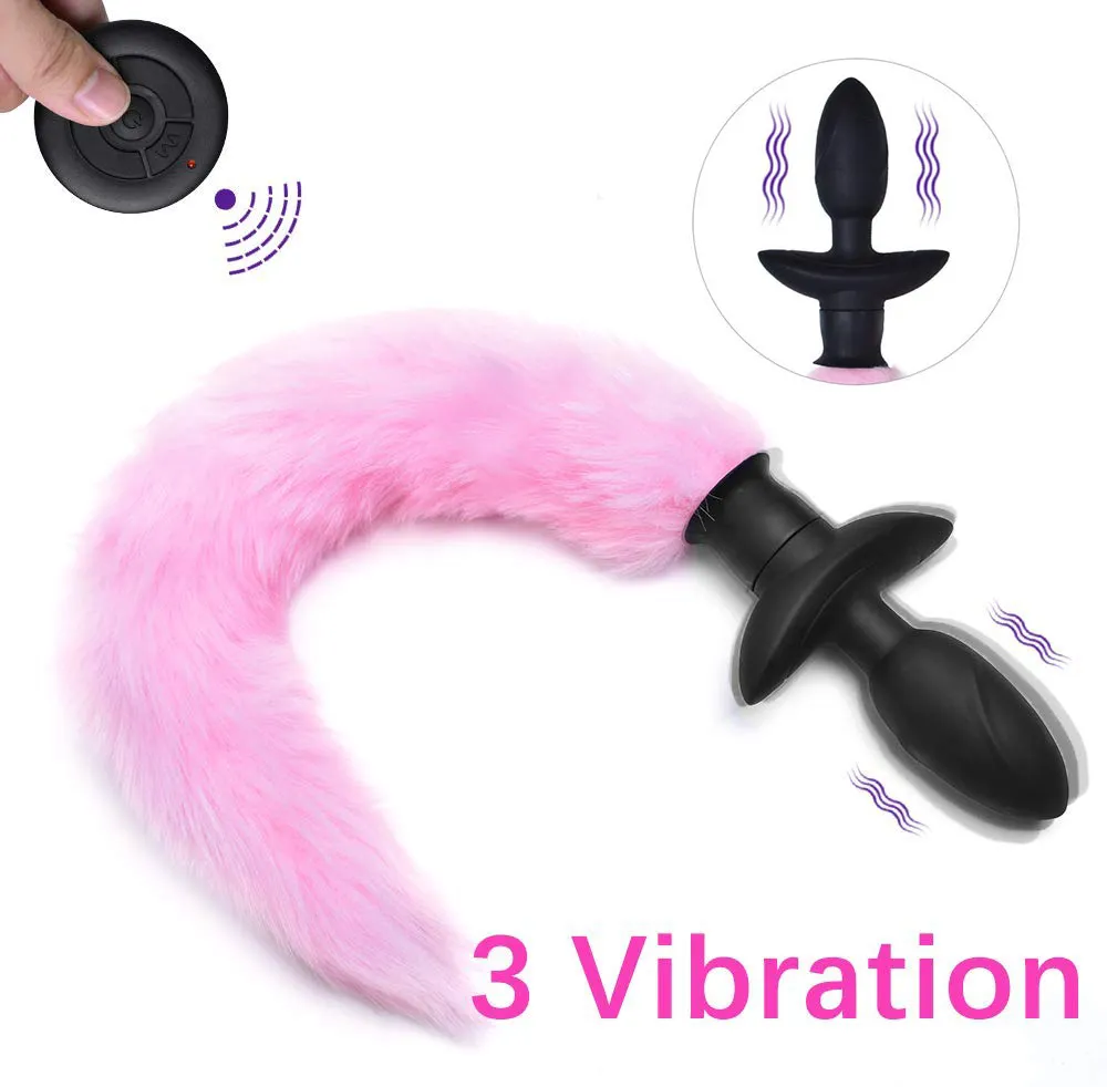 Plug Anal -Sohimi Vibrating Vibrator prostate Massager BDSM Sex Toy avec Secouer automatiquement la queue de la prostate Stimulateur Soumise Jeu de rôle