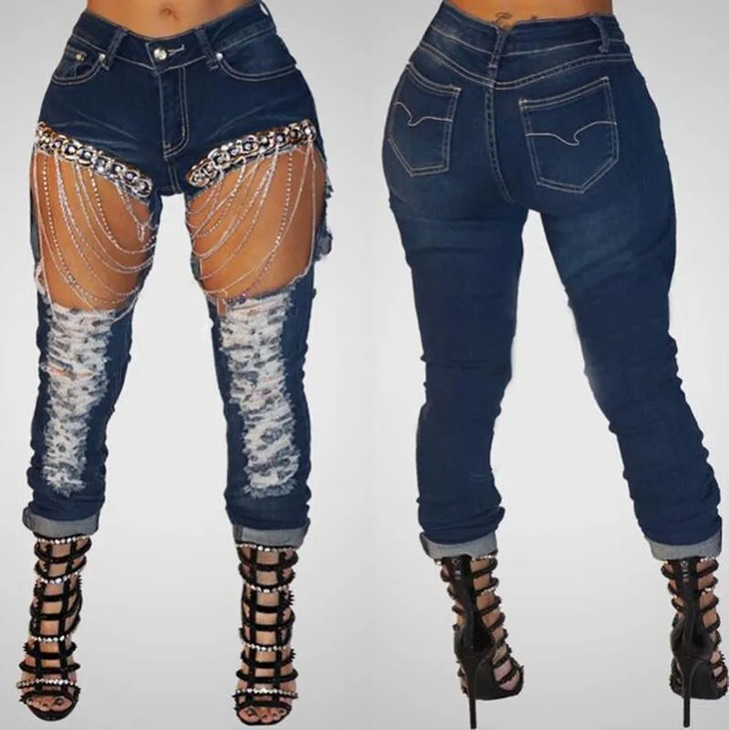 Jeans with huge holes cheap