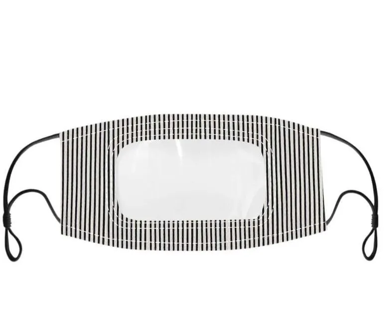 Mascarilla de boca visible con ventana transparente sobre la boca para lectura de labios mascarillas lavables reutilizables antipolvo para sordos con cable