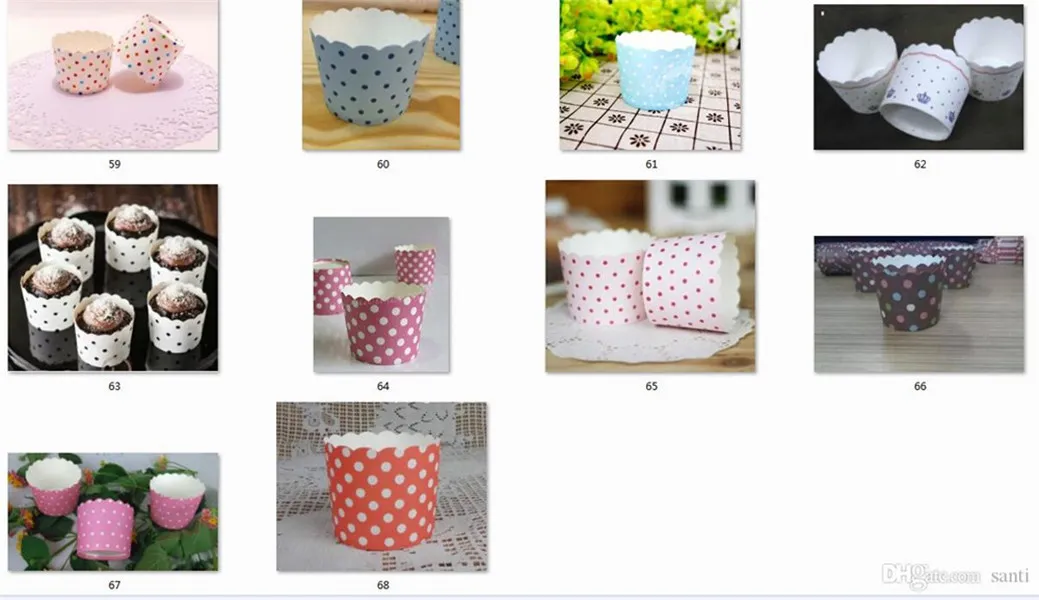 Dining Papieren Emmer Muffin Cake Cups, Stripe en Dot Paper Cupcake Cases, Bakbeker, Cake Houder PH1