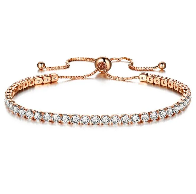 Iced Out Tennis Bracelet Hiphop Jóias 1 Linha Cubic Diamond Luxury Women Gold Silver CZ Chain Bracelets 10 Styles
