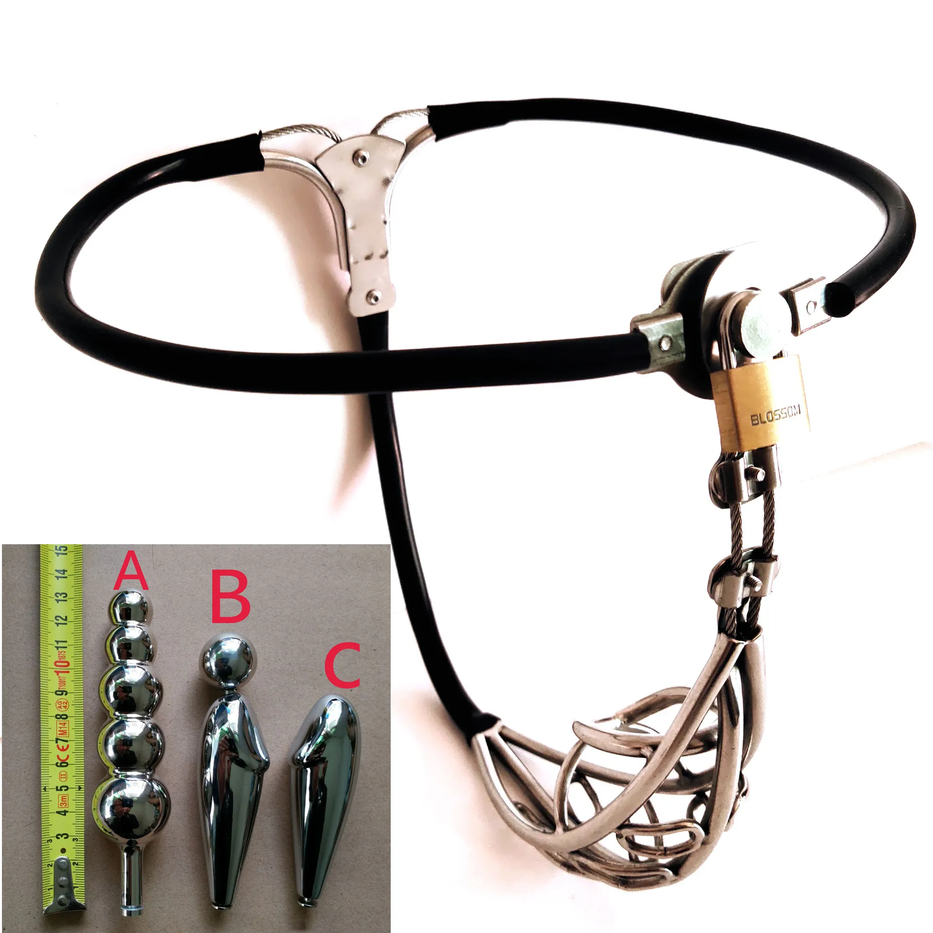 chastity cage anal plug Chastity Butt Plug Condemned Penetration Cage with Anal Insertion Cock Cage  with a Butt Plug attachment and Urethral Sound 1.77 inches Long – CHASTITY  CAGE CO main image 0