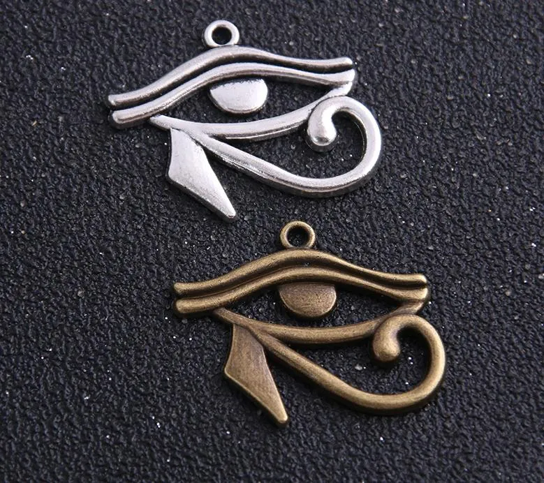 60pcs argento antico bronzo Rah Egitto occhio di Horus pendenti di fascini egiziani per i risultati dei monili del braccialetto della collana 27x33mm