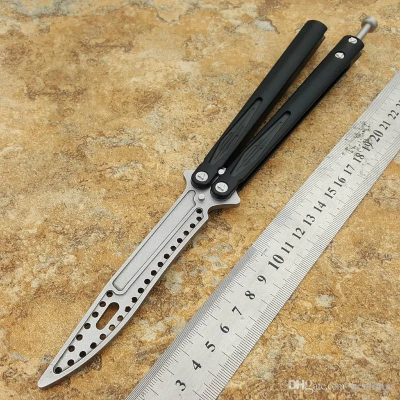3 bilye D2 bıçak alüminyum kolu kelebek eğitmen eğitimi bıçak değil keskin El Sanatları Dövüş sanatları Koleksiyon knvies hediye şimdi Tyon