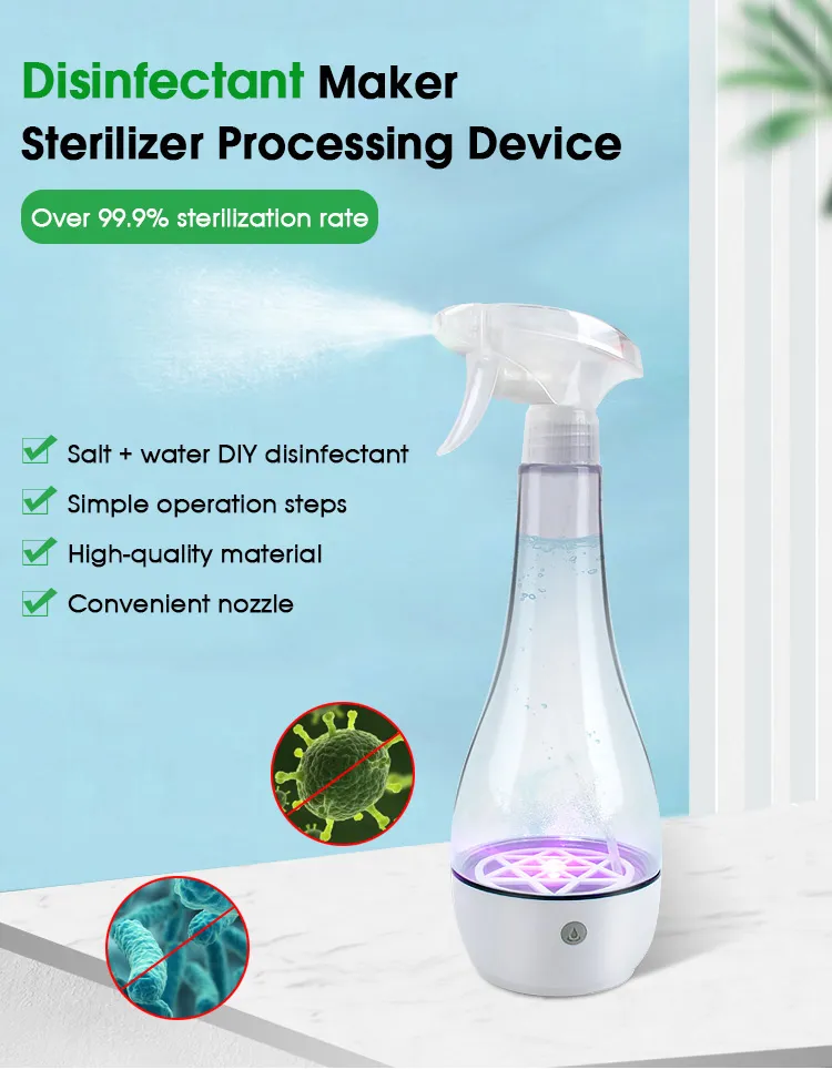 garrafa hipocloroso 500ml portátil gerador de água ácida higienizador máquina do fabricante desinfectante