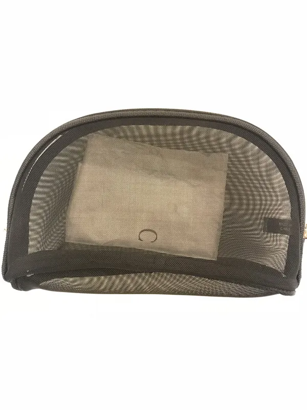 NEW fashion Black Mesh zipper Makeup bag elegant Vintage beauty cosmetic case classic makeup organizer bag hot toiletry Case