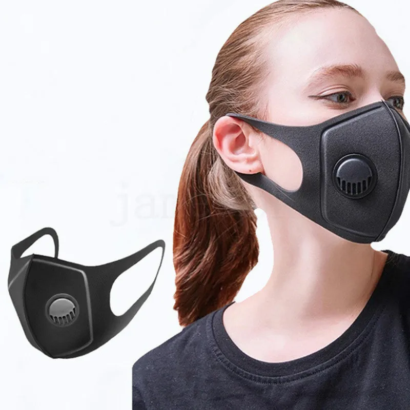 I lager! Dammtät ansiktsmask Andning Ventil Sponge Mask Tvättbar återanvändbar Anti-Damm dimma PM2.5 Skyddsmasker DA344