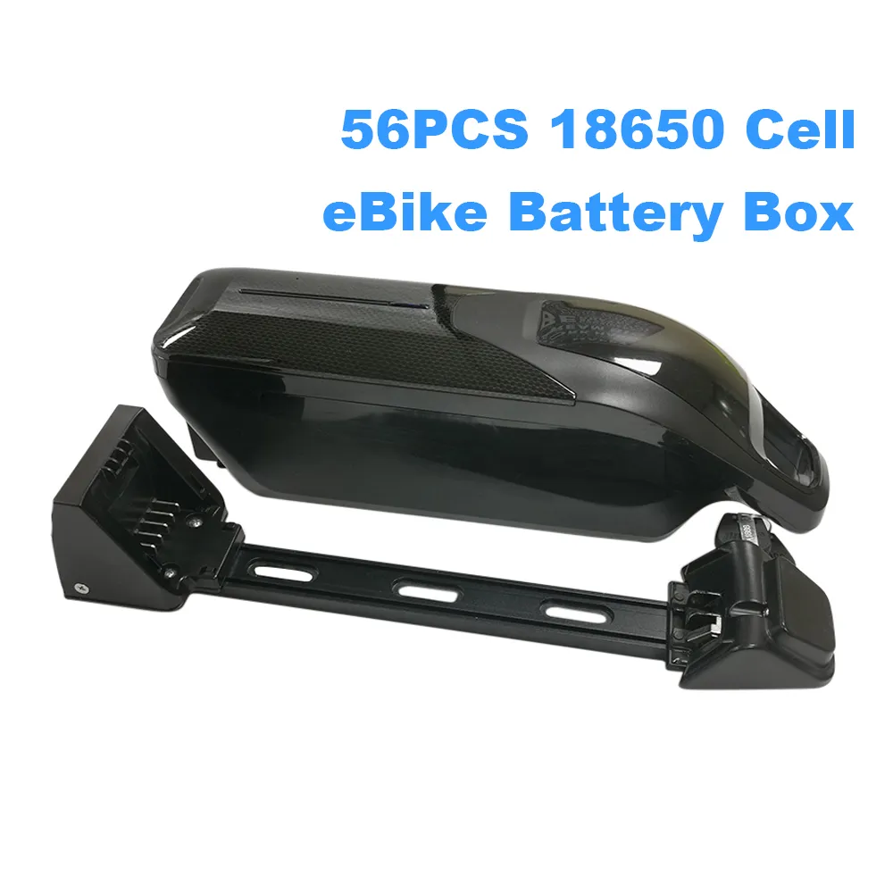 상자 eBike 배터리 케이스를 36V 48V 52V 돌고래 eBike 다운 튜브 MAX 56PCS 18650 개 세포 비우기