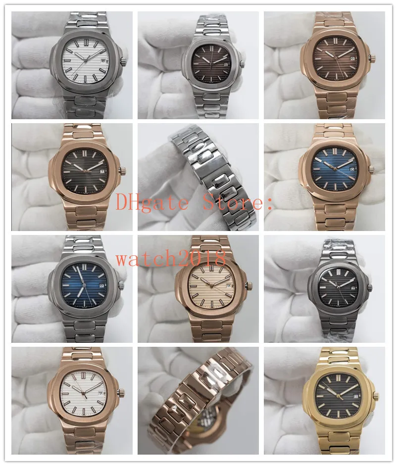 13 Estilos de Relógios de Luxo PP 40mm 5711 Ásia 2813 Automático Transparente Prata Rosa Ouro Aço Pulseira Homens Relógios Relógios de Pulso