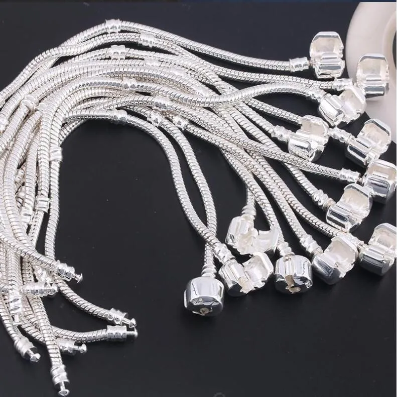 DHL Eppacket Ship 925 Silver Basic Chain Snake Chain Armband Classic Fat Dora Snake Bone Basic Bracelet DJFB351 Charm Armband Smycken