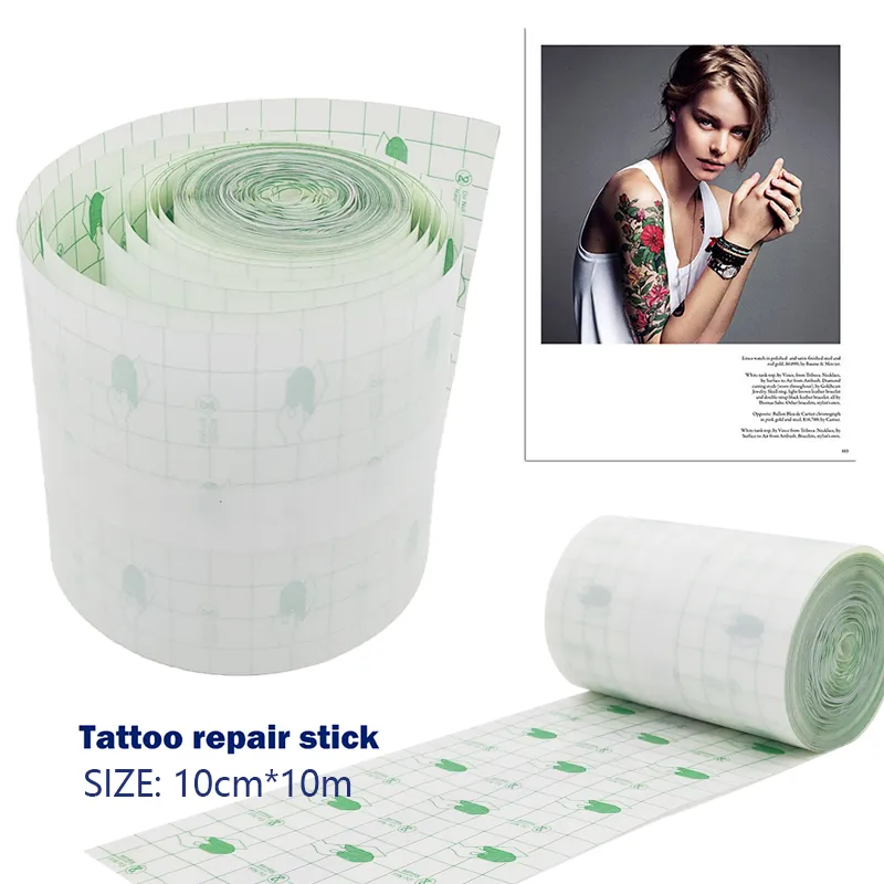 Tatuering Bandage Roll Tattoo Repair Stickers AfterCare levererar hudskyddande andningsbara wrap cling -film Skydda färska tatueringar WOU244A