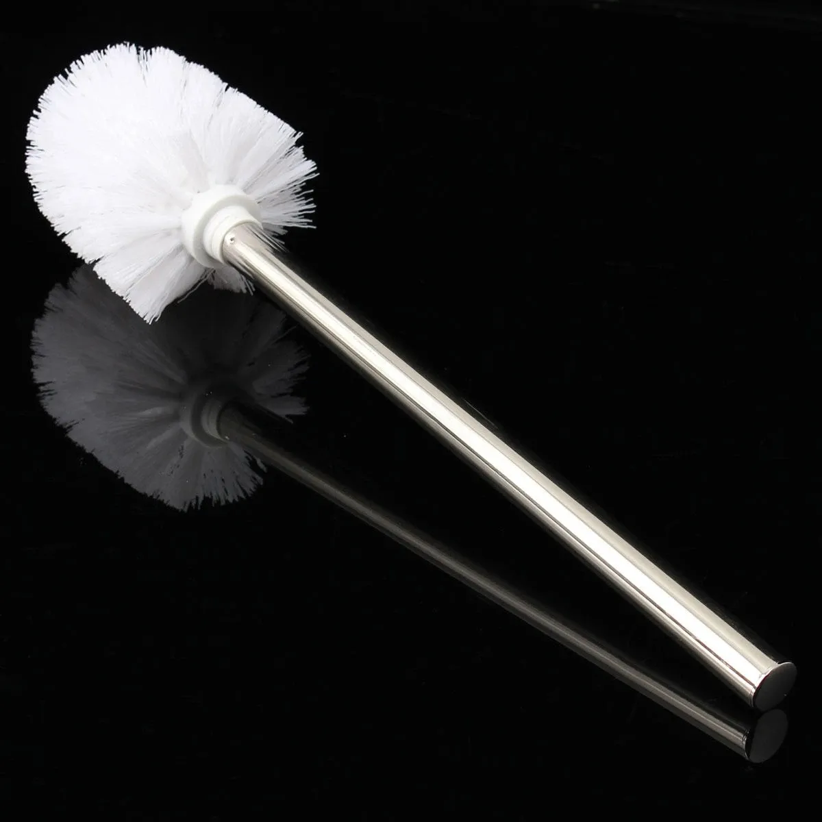 Stainless Steel Toilet Rim Brush With White Head Holders For Efficient ...