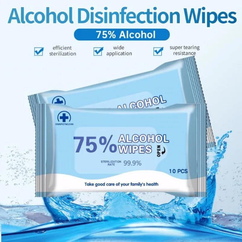 Alcohol Disinfectant Wipes Portable Antibacterial Wet Wipes with 75% Ethanol Alcohol Disposable Sterilizing Wet Wipes DHL Free Shipping