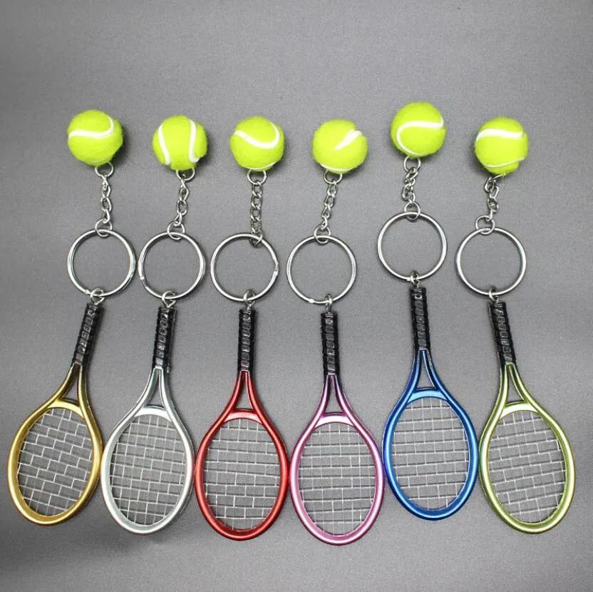Porte-clés Raquette De Tennis - Lot De 6 Mini Pendentifs Avec Balle, Plastique ABS Coloré, Pour Fans De Sport - 9