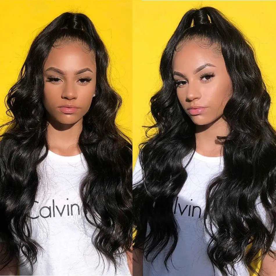 human hair body wave lace front wig 1