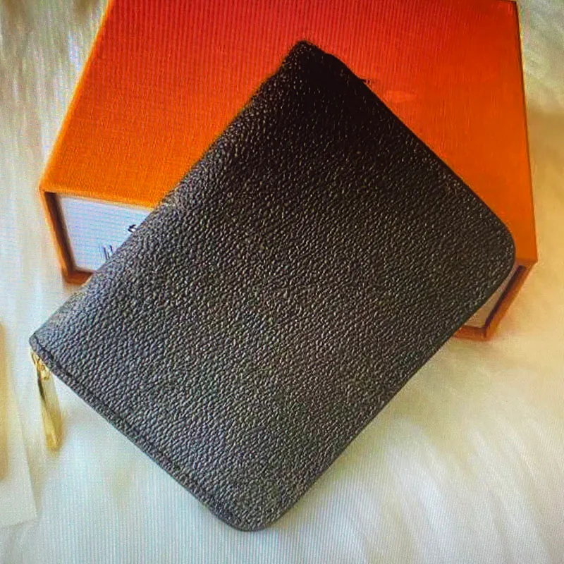 Luxur Designer Zippy Short Wallet for Women Pouch äkta läderkortsplatser Dragkvinnan Koppling Plånböcker Fodlingskort Holder Pur311v