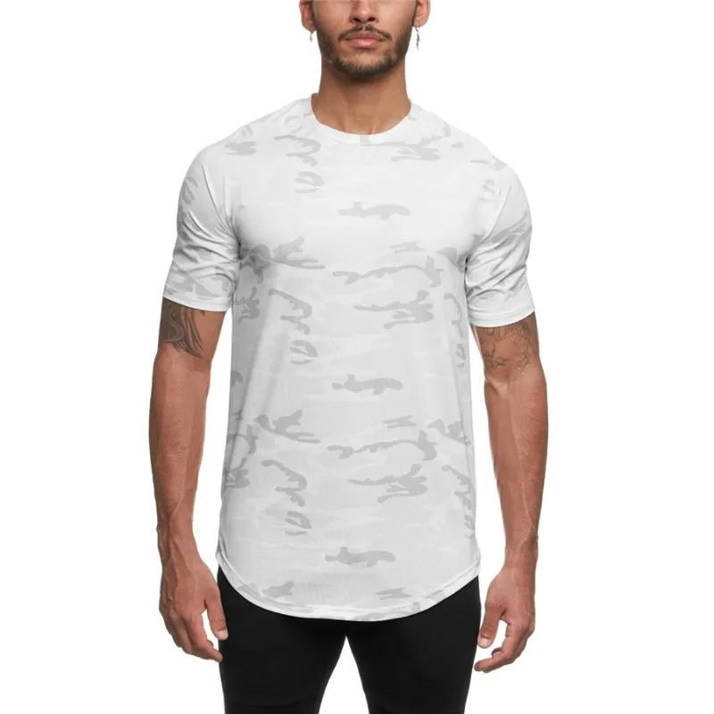 Nieuwe Running T-shirt Mannen 2020 Zomer Training Shirt Gym Mannen Camouflage T-shirt Fitnsss Sport T-shirt Mannelijke Rashgard Sportkleding T-stukken