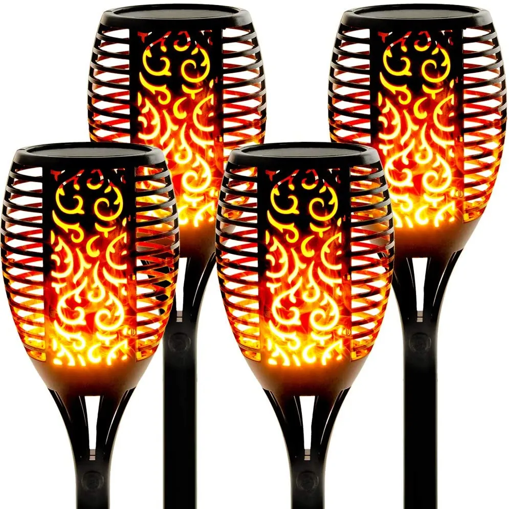 Solar 96LEDs Rasen Tanzende Flamme Fackel Lichter Radar LED Tiki Lampe Indoor Outdoor Straße Camps Wand Flamme Lampe Flackernde Glühbirne dan