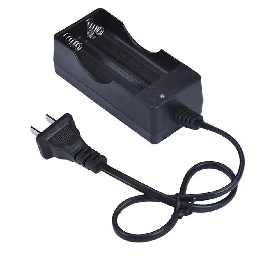 Caricatore doppio AC 110 V 220 V per batteria ricaricabile agli ioni di litio 18650 3,7 V 2 slot Carica adattatore spina UE USA