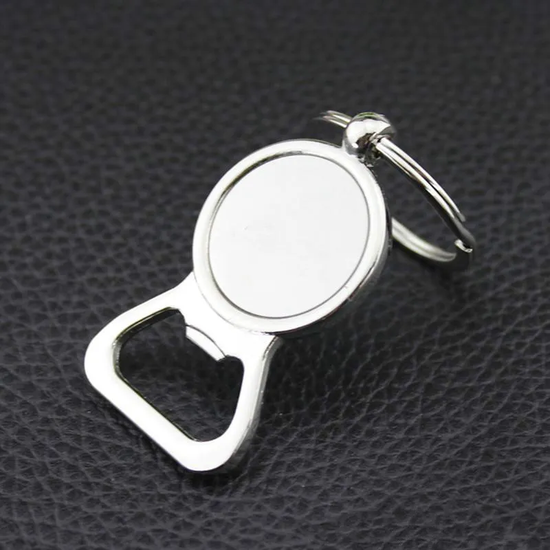 Beer Bottle Opener Key Rings DIY For 25mm Glass Cabochon Keyrings Engraving Gifts Zinc Alloy Kitchen Bar Tools Men Gifts lxj068