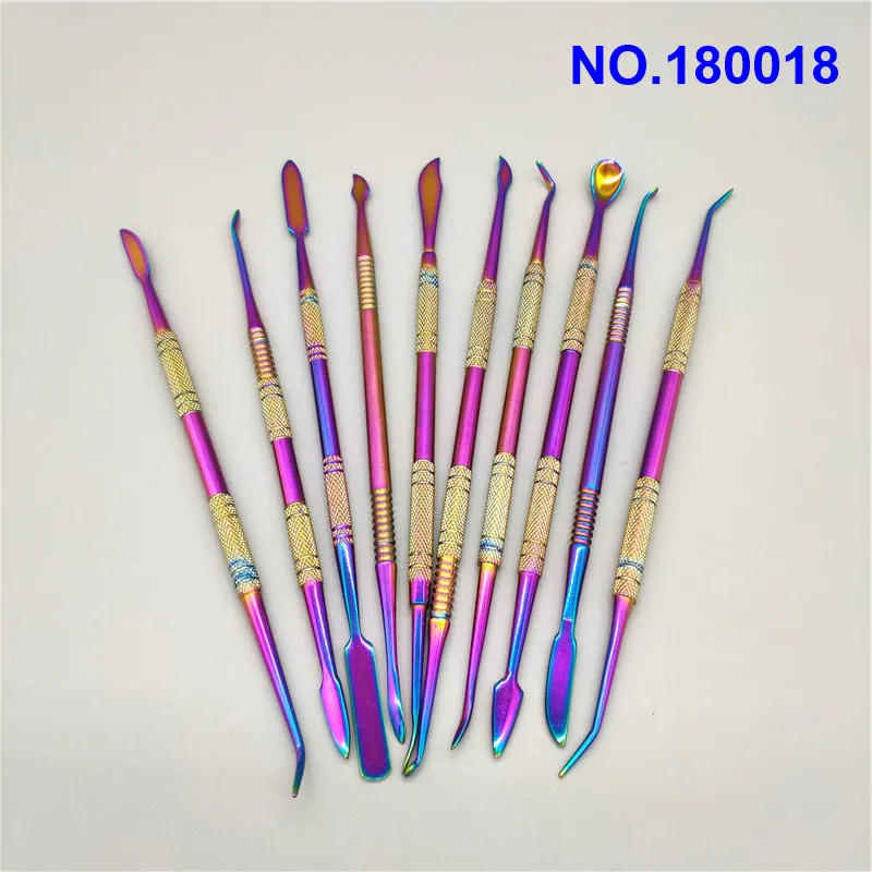 dab tool titanium dab nail 10 Pièce 7 Pouces Titane Plaqué 10 Style Violet Couleur Pour Verre Bongs Conduites D'eau Quartz Banger Nails rr