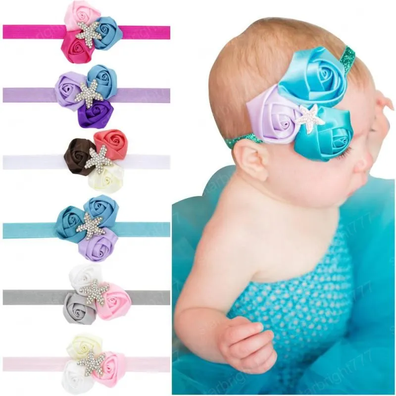 Baby Flower Hair Band Rose StarPlay Headband Princess 0-1 lat Dziewczyna na imprezę faborek fotografii