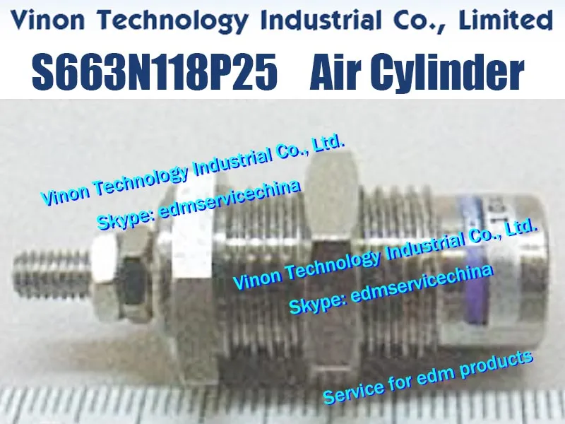 S663N118P25 EDM Air Cylinder D10X10LMM S663.N118.P25, 34.004.016, 221000021 för Mitsubishi DWC-FA-P, FA-V-serie Maskiner S663-N118-P25