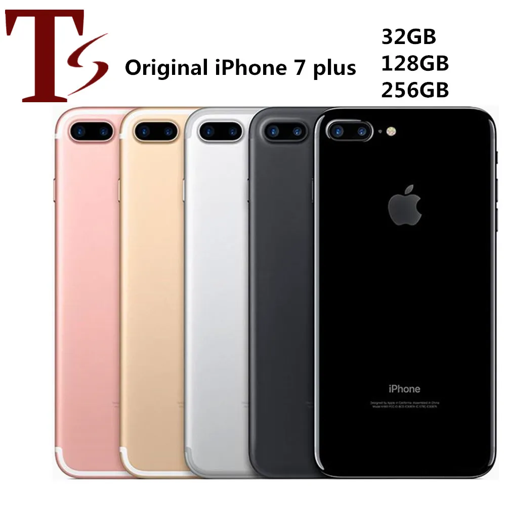 Renoverad Original Apple iPhone 7 Plus 5,5 tums Fingeravtryck iOS 10 Quad Core 3GB RAM 32/128 / 256GB ROM 12MP Unlocked 4G LTE-telefon