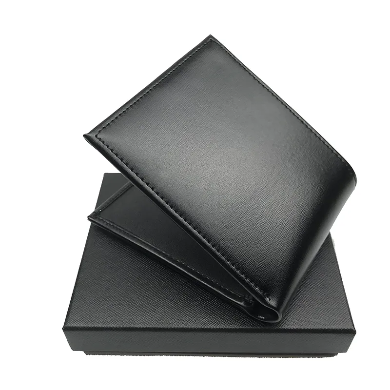 European style men`s card wallet fashion bag thin style pocket wallet top leather credit card holder handbag black box sandbag portfolio