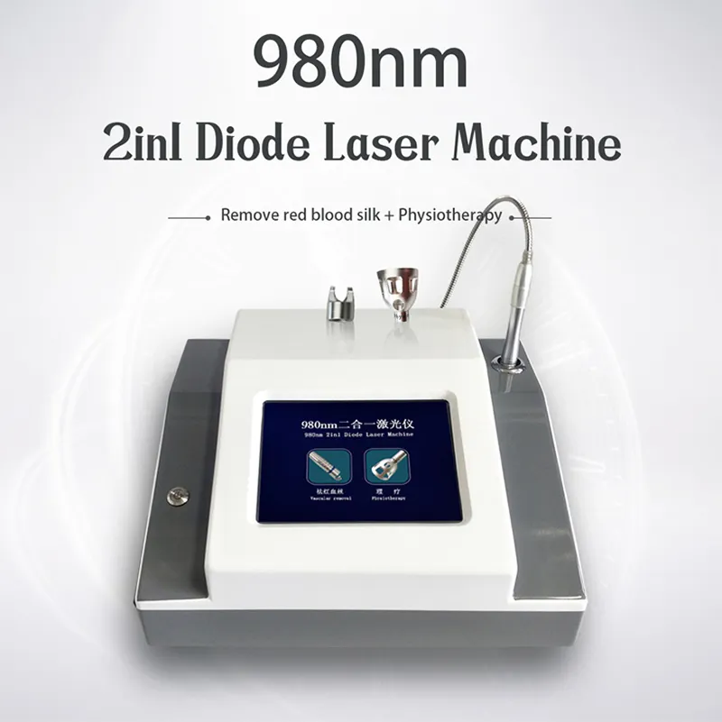 Rimozione vascolare professionale 980nm Diodo Rimozione della vena del ragno Macchina laser Portatile 2in1 Dispositivo laser per funghi alle unghie Spa Uso del salone di bellezza