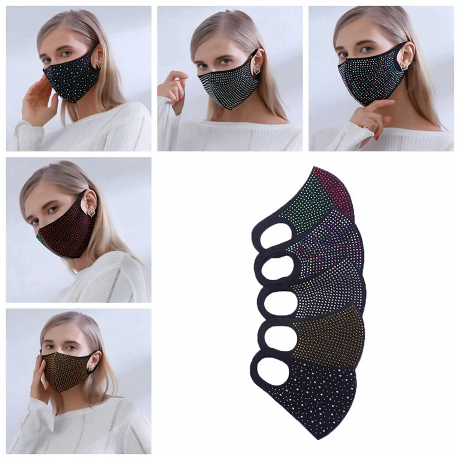 Bling Bling Diamond Designer-Masken Pailletten-Gesichtsschutzmaske Staubdichte Mundabdeckung Strass-Gesichtsmasken RRA3378