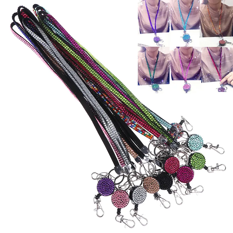 Lanyard Crystal Rhinestone Mobiltelefon Neckrem Key Holder Rhinestone Lanyard Badge Reel