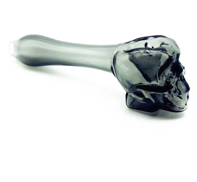 QBsomk Skull glass pipes Pyrex oil burner 2mm thick tube glass Hookah Pipes Colorful Pipe Oil Rig Bongs Water Pipes For Smoking