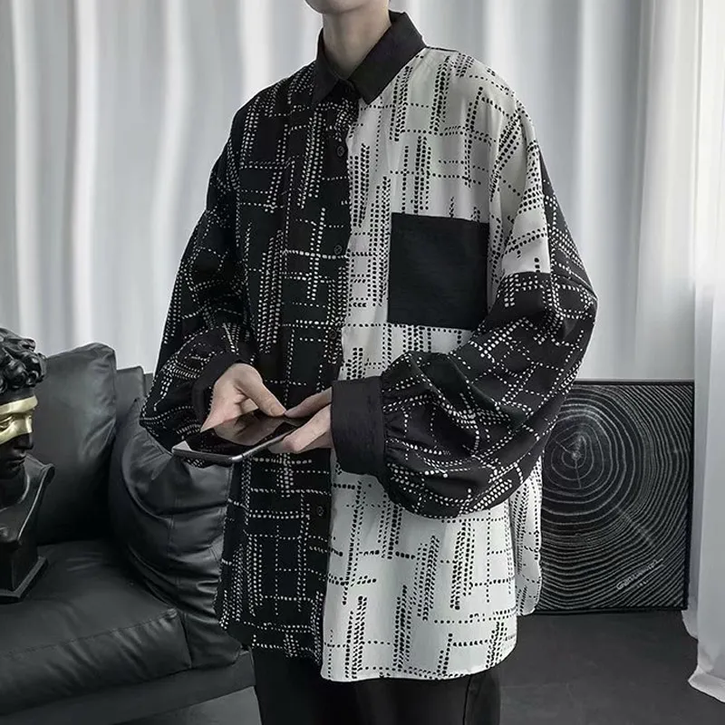 Casual Camicette Degli Uomini Di Modo 2020 Piu Il Formato Streetwear Vestiti Plaid Camicia Da Uomo A Maniche Lunghe Nero Vintage Camicetta Pulsante Maschile Magliette E Camicette Da 14 47 DHgate
