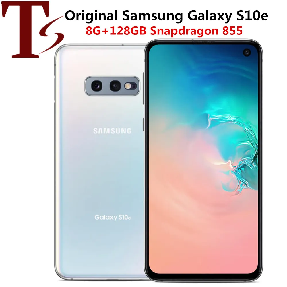 Renoverad Samsung Galaxy S10e G970U Octa Core Snapdragon 855 LTE Unlocked Android Smart Phone 5.8 "16MP12MP 6GB RAM 128GB ROM NFC 6PCS