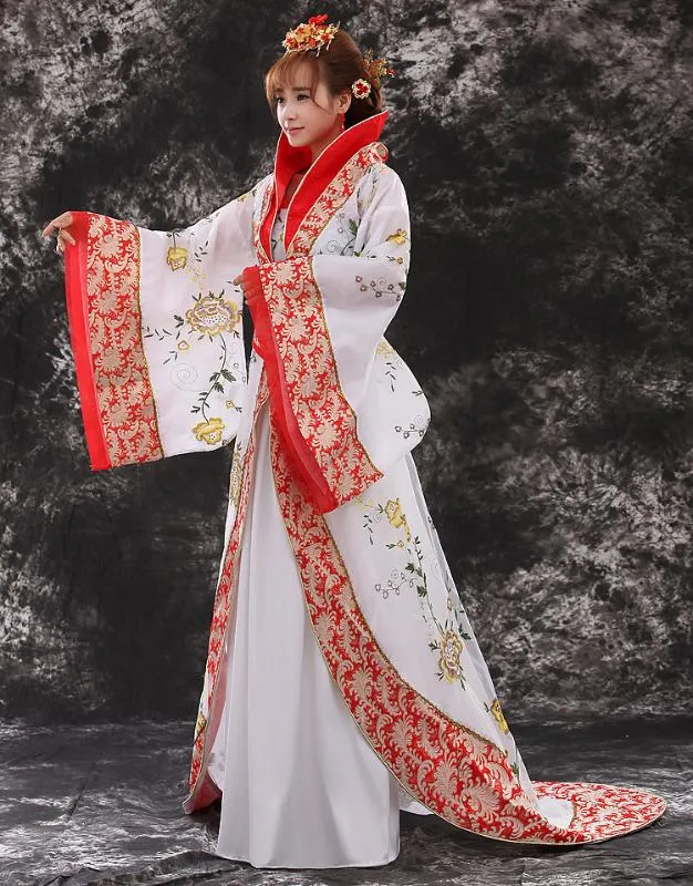 Kvinnor Tang Dynasty Imperial Kläder Wu Zetian Performce Dräkt Kvinna Hanfu Kläder Kinesisk Prinsessan Scen Dansföreställning 18274Q