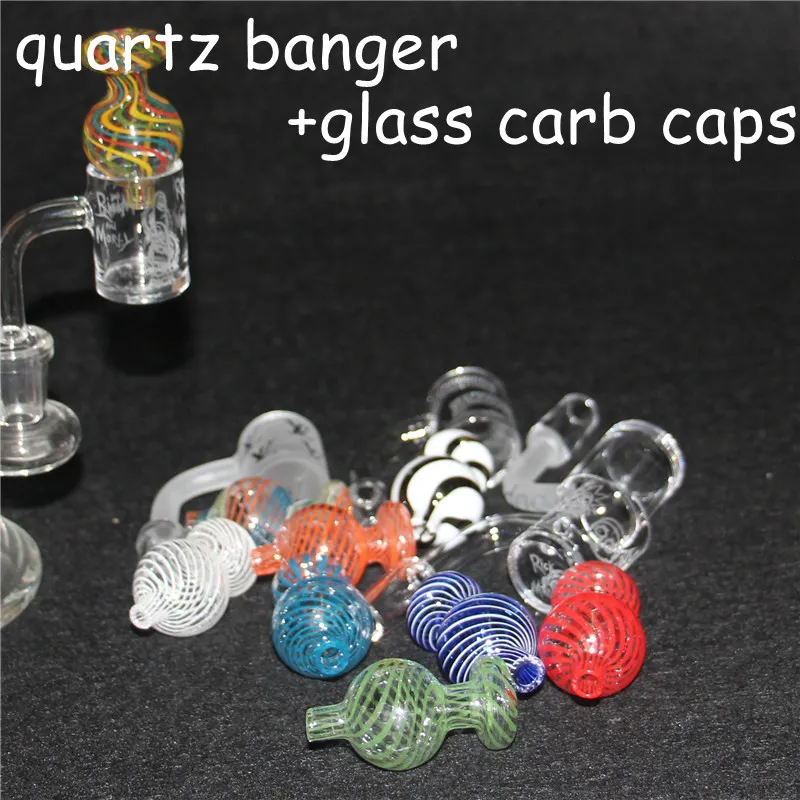 100% Real Quartz Banger z Carb Caps Sundries Glass Reclaim Catcher Handmake 14mm Joint Quartzbanger Paznokcie do Dab Rig Bong