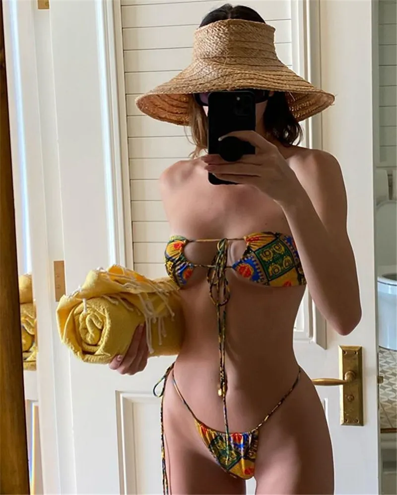 Trendy Tribal Inspiriertes Bikini Set Fur Frauen Schnelltrockniembekleidung Mit Polsterung Modische Strandbekleidung In Verschiedenen GroBen Von 14 48 DHgate