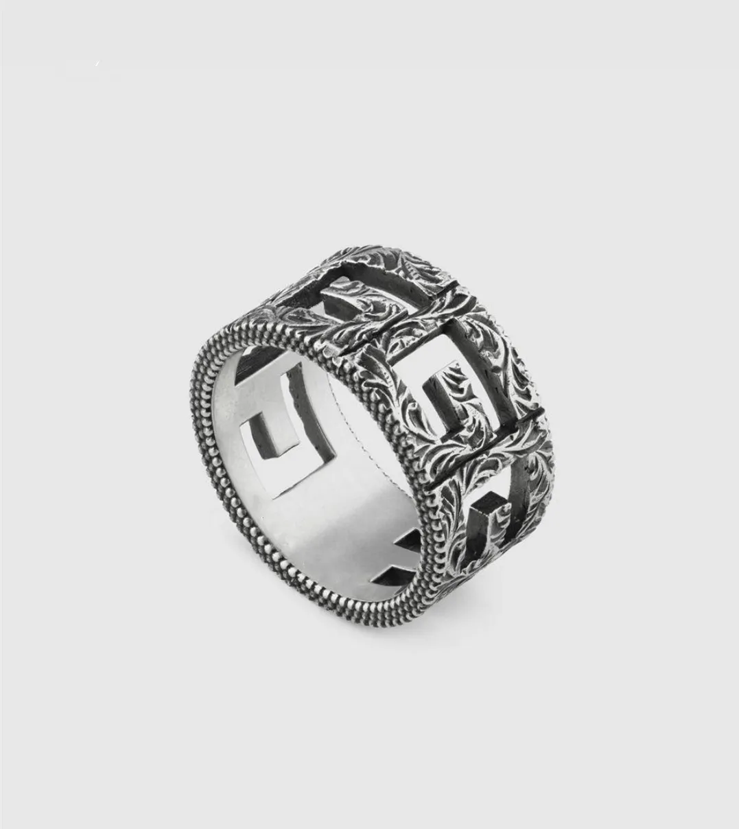 Квадратный рисунок кольцо топ S925 Серебряное кольцо стерлингового кольца кольцо кольцо подарок валентинки дикие кольца модные аксессуары поставки