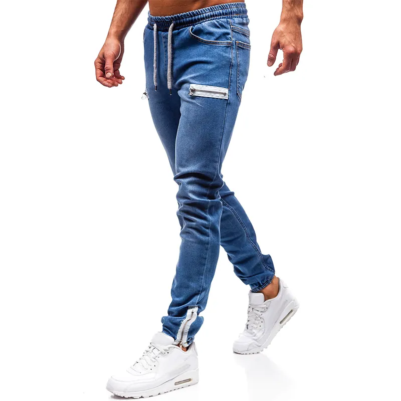 Vicabo Men's Jeans Fashion 2020 Sexiga casual jeans för män Black Blue Hole Mens Pants With Pocket Ropa de Hombre 2020 #W307L