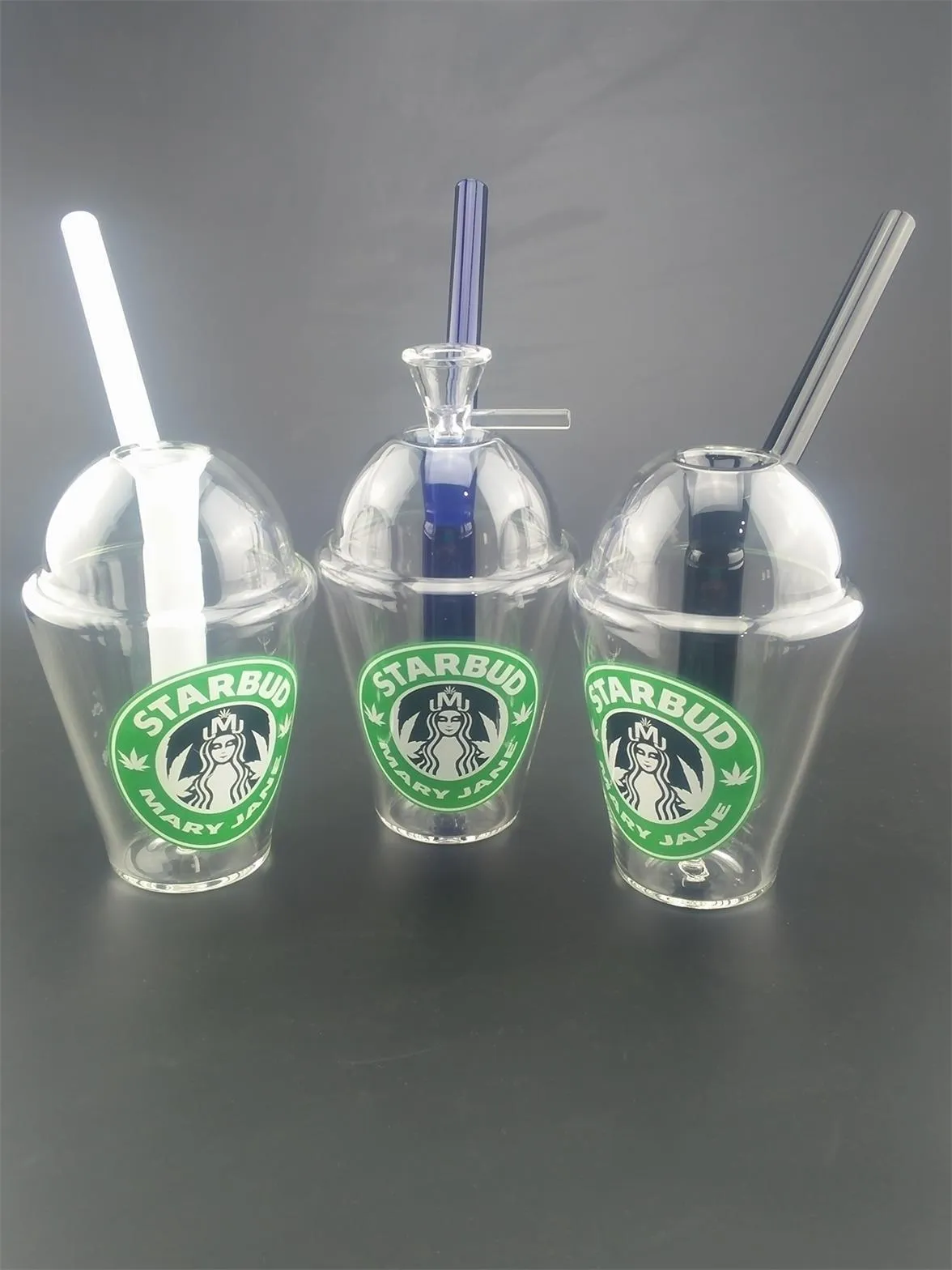 Op maat gemaakte Starbucks Cup Glas Bong Mini Water Pijpen DAP RIG en Oliereiljes 4.5 Inches Glass Bongs Hookah Rook Accessoire