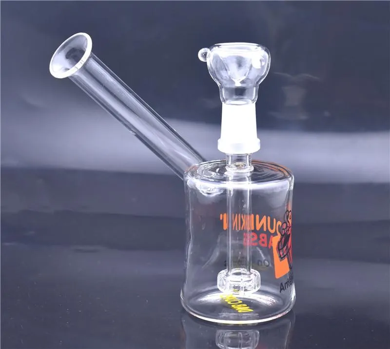 TOP vidro de qualidade bong plataforma de petróleo Dunkin' DABS bongs água feminino taça 14,5 milímetros de vidro bong com tubo queimador de óleo de vidro e na bacia do tabaco