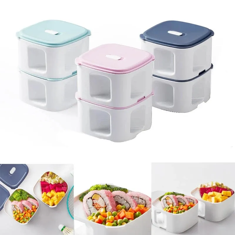 Kalar 920ml Square Lunch Box Double Layer Picnic Bento Food Container från Xiaomi YouPin
