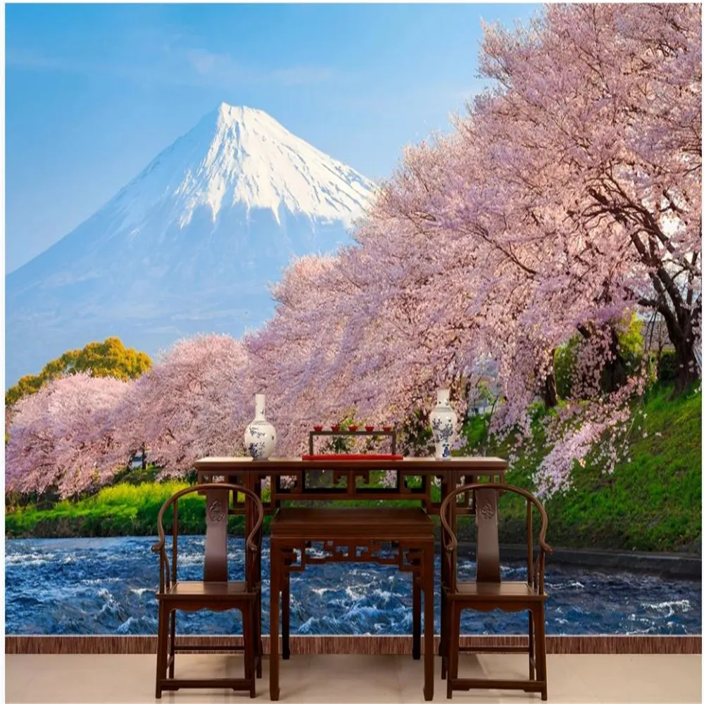 3d Landscape Wallpaper Fresh And Beautiful Cherry Blossom Wallpapers  Japanese And Korean TV Background Wall De 43,38 € | DHgate, image size:1000x1000